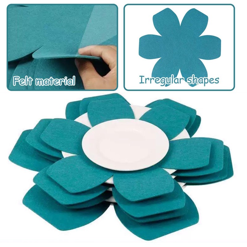 6 Pieces Of Blue Pot Mat, Felt Pot Mat, Anti-Slip
