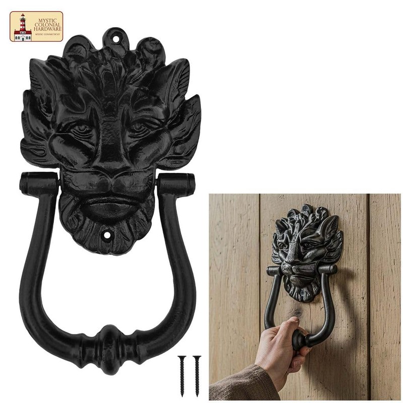 SaKeGa Mystic Colonial Medieval Cast Iron Lion Head Door Knocker
