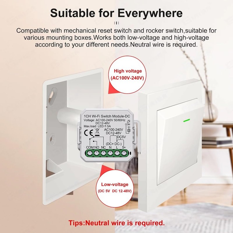 Tuya Smart Life App 1 Channel DC 5V 24V 32V