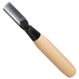 KAKURI Leather Corner Punch Tool 15mm Made in Japan, Professional Leather Cutter Knife Half-Round U Gouge, Sharp Japanese Carbon Steel Blade