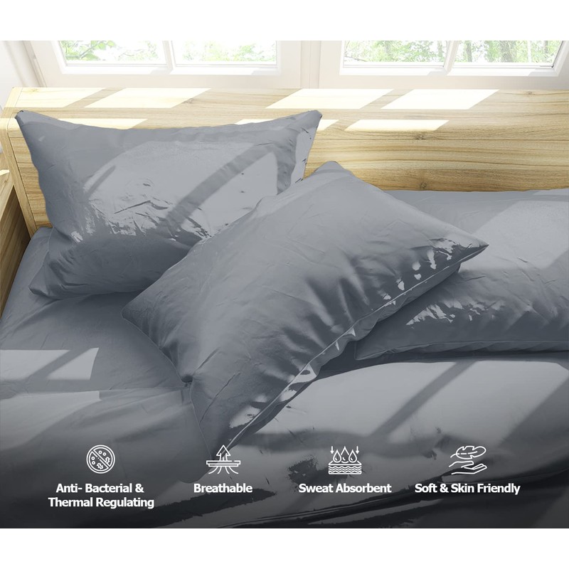 MistyMorning Pillow Cases 4 Pack - Standard Size (50x75+15cm), Egyptian