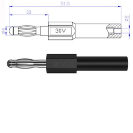 4mm Banana Male Pluge to 2mm Female Socket Probe Connectors Adapters Black + Red, Pack of 2