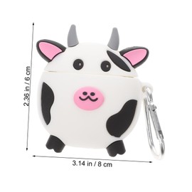 CIYODO Cartoon Earbuds Case Cover Protective Sleeve for Generation Impact Resistant Design with Charging Port Cow Pattern Random Color