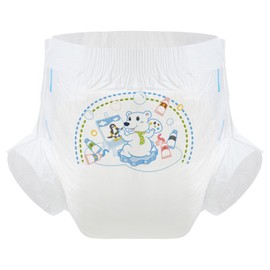 CutiePlusU Adult Diaper 3 Pieces Adult Diapers Sample Maximum Overnight Absorbency- Artist Polar Bear (Large 37"-47")