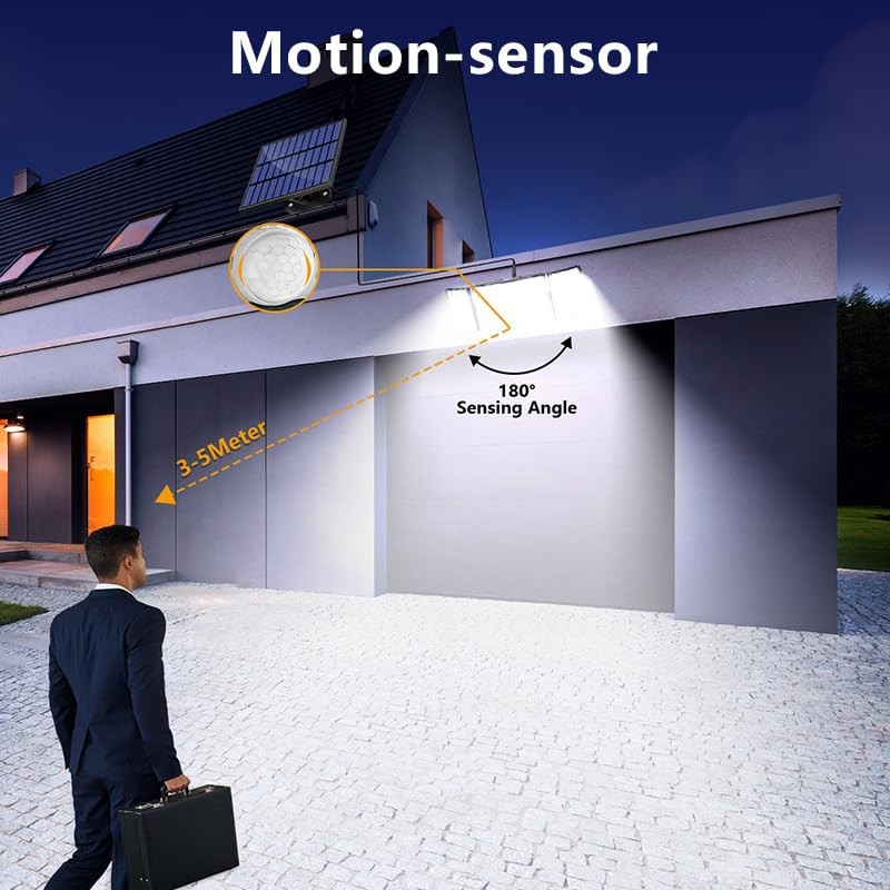 Solar Lights Outdoor, 328 LED Solar Powered Security Light with