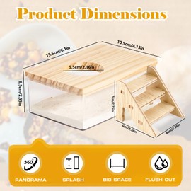 Quxddy Hamster Sand Bath Box Container, Hamster Bath Sand Gerbil Sand Bath Hamster Dust Bath, Hamster Litter Box Chinchilla Dust Bath Hamster Accessories (Small Rectangle)