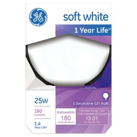 GE25W 3" WHT Globe Bulb