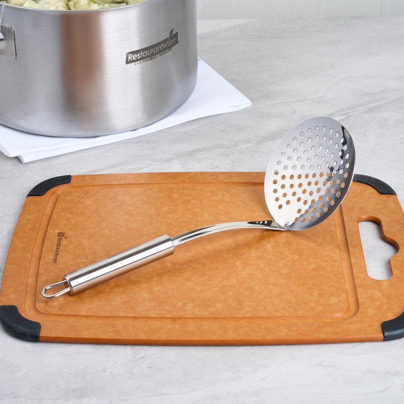 Restaurantware-German Standard Kitchen Skimmer Spoon, 1 Heavy-Duty Strainer Spoon -