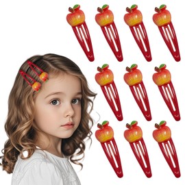 20 Pcs Red Apple Snap Hair Clips - Apple Hair Barrettes, Fruit Snap Hair Clips, Stylish Hair Accessories for Girls & Women