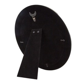 Happy Homewares Traditional and Ornate Oval Metal Silver Plated 8" x 10" Single Picture Frame Lacquer Coated with Black Velvet Back