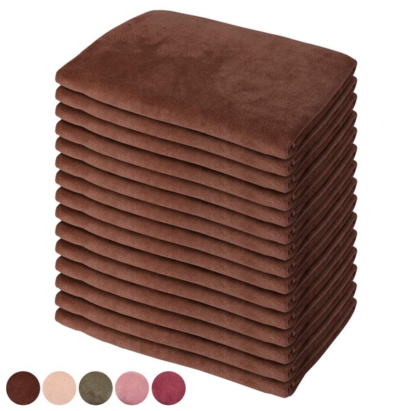 Bath Towels (Eco Microfiber) 1024 Momme, 27.6 x 55.1 inches (70 x 140 cm), Set of 3, Mocha (5 Sets - 15 Pieces), Microfiber Bath Towels, Commercial Towels, Hotel Style, Hotel Specifications, Beauty Salon Towels, Water Absorbency