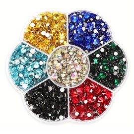 XURJUMI 2080 pieces hotfix rhinestones for textiles crystal for crafts mixed sizes 0.15 - 0.48 cm glitter stones for textiles crystal stones for gluing for clothes shoes DIY crafts gift