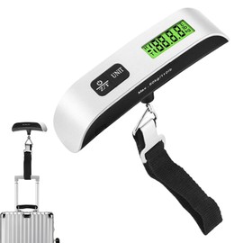 Hanging Scale, Bag Scale, Travel, Luggage Scale, LCC, Portable, Portable, Digital Scale, 22.0 - 110.0 lbs (50 kg), Precision LCD, LCD Display, Lightweight, Tare Function, Silver