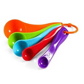 Aeyistry 5 Pcs Colorful Plastic Measuring Spoons Plastic Teaspoon 1/2.5/5/7.5/15ml Measuring Spoon for Baking Coffee Tea, Measure Tool, Kitchen Accessories