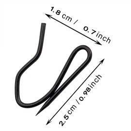 Mini Skater 30Pcs Curtain Hooks Pin-On Drapery Hooks Living Room Bedroom Window Curtain Hanging Hook for Window Door Shower Curtain (Black)