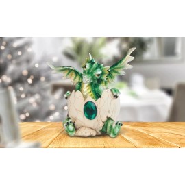 May Birthstone Dragon Hatching From Egg 5"H Figurine Home Decor Unique Gift