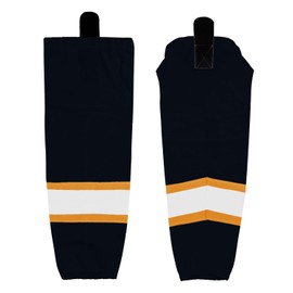 CHKEYS Hockey Sock Professional Ice Hockey Team Training Socks for Junior To Senior Youth Adult (3ST010-Black, XL)