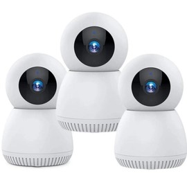 PETS Camera, Indoor Home Security Smart Camera, Dual Band WiFi, Two-Way Talk, Human Detection and Color Night Vision Indoor Wireless - Color: 3pcs