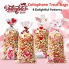 Jagrove Valentine Cellophane Treat Bags with Gold Twist Ties 100