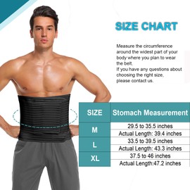 MAMODY Abdominal Binder for Men & Women – Post Surgery Belly Band Adjustable Compression Wrap Belly Binder Abdomen Hernia Support Belt (L)