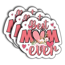(3Pcs) Best Mom Ever Sticker, Mom Decorate Books Laptop Phone Water Bottles Kindles Stickers Tumbler Sticker Waterproof Vinyl Decorate Sticker 3" Inch