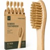 TIKITAKA FTG Boar Bristle Bamboo Toothbrush 10 Pack Plastic Free