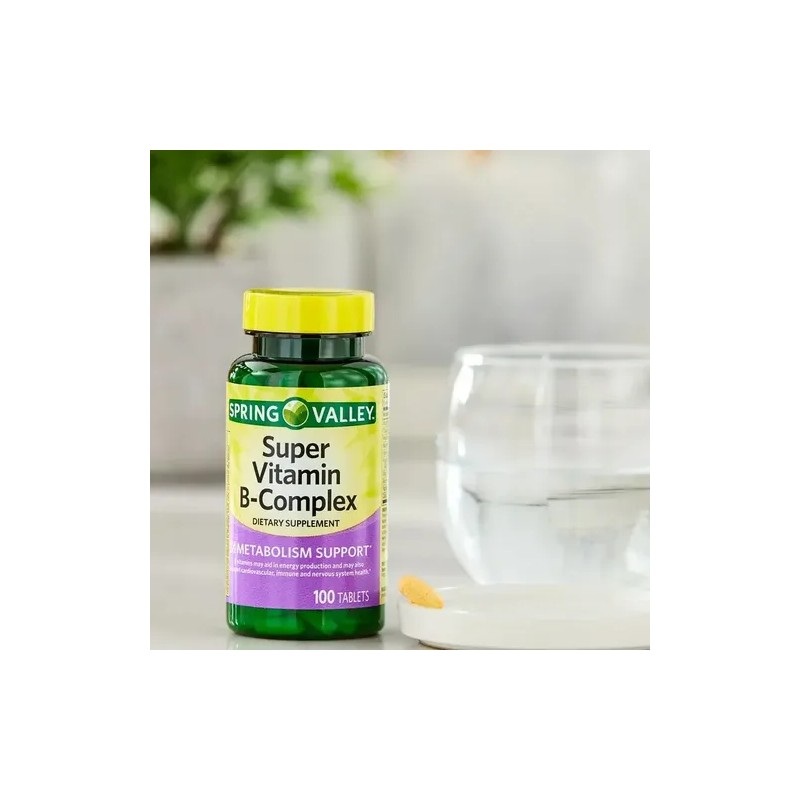 Complejo B Vitamina B1 B2 B12 Ácido Fólico (100 Cápsulas)