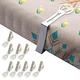 CHACROC Tablecloth Clips, Stainless Steel Table Clips, Pack of 10, Tablecloth Weights for Thick Tables, Restaurant, Garden Table & Picnic, Silver Tulip Clip, Table Cloth Clip