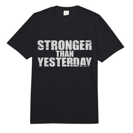 Fitness Motivational Stronger Than Yesterday Gym Workout Comfort Colors Adult Heavyweight T-Shirt