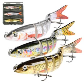 3 Stück Angelköder, Mehrgelenkige Hecht Köder, Angelköder Fische Angeln Set, Süßwasser Salzwasser Angelzubehör, Angeln Geschenk für Männer (A)