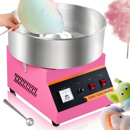 Cotton Candy Machine Commercial Cotton Candy Machine, Cotton Candy Maker, with Stainless Steel Bowl, Sugar Scoop, Perfect for Home, Carnival, Kids Birthday, Family Party, Pink