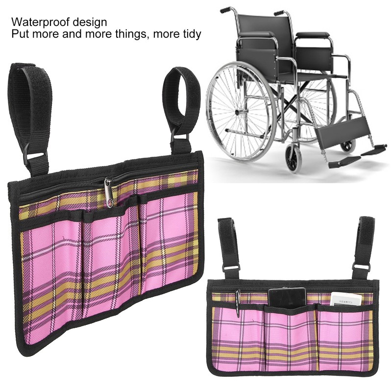 Multifunctional Wheelchair Side Bag Durable Waterproof Chair Side Pocket Storage
