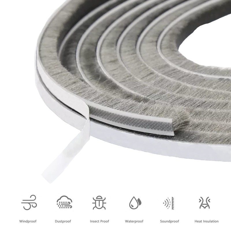 RFWIN Door Draft Excluder Tape Door Window Frame Brush Seal