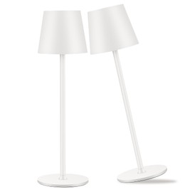 IMQSQIK 2 Pack Cordless Table Lamp, 5000mAh Portable Rechargeable LED Desk Lamp, 3 Color Modes Stepless Dimming Table Light with Memory Function, for Dinner, Patio, Home, Restaurant.