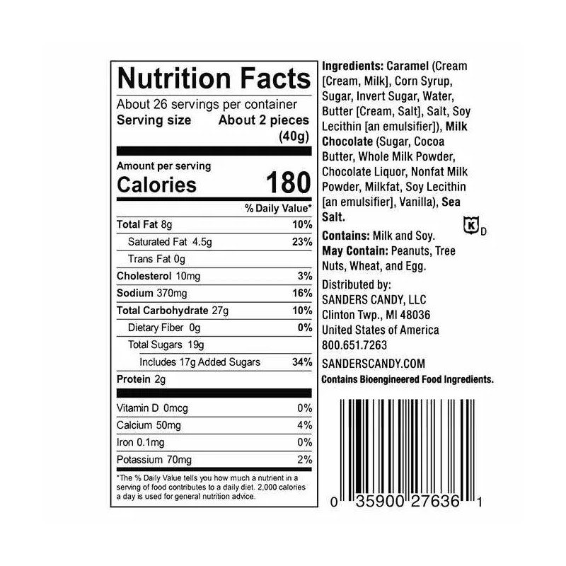 Sanders 2 Packs Sanders Dark Chocolate Sea Salt Caramels Fine