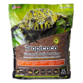 Galápagos (05008) Tropicoco® Coconut Soil Bedding - Premium Coconut Fiber Substrate for Reptile Tanks, Tortoise & Hermit Crab Habitats, 24 Qt, Natural