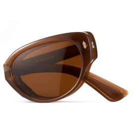 Cyxus P1189 Folding Sunglasses, Polarized Lenses, UV Protection, Small Face Effect, Ultra Lightweight, For Fishing, Driving, Climbing, Sports, Fashionable, 03-brown