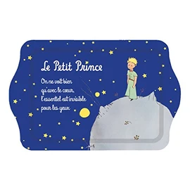 Le Petit Prince Metal Tray, Rectangular, Blue, Metal, 100%, 45 cm x 45 cm, Metal Tray, Enesco, Children's Book, Decoration