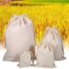 Oumefar Drawstring Storage Bag, Household Plain Organic Cotton Storage Bag