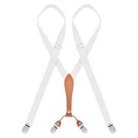AYOSUSH Suspenders for Women High Waisted White Solid Color Y Back Ladies Braces