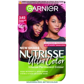Garnier Nutrisse Permanent Hair Dye, Natural-looking, hair colour result, For All Hair Types, 3.62 Burgundy Garnet