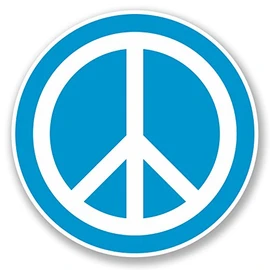 2 x 10cm Peace Vinyl Sticker Symbol Hippy Camper Van Badge Blue Surf #5609 (10cm x 10cm)