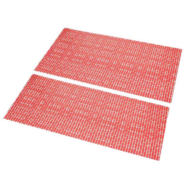 WOONEKY Brick Wall Christmas Tablecloth Set Picnic Table Cover Pe