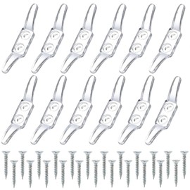YYwenting 12 Pcs Clear Cord Cleat Blind Cord Holder Blind Cord Hook Blind Clips with Screws Plastic Cord Hooks for Home Office Window Blinds Curtains Sun Shades Ropes