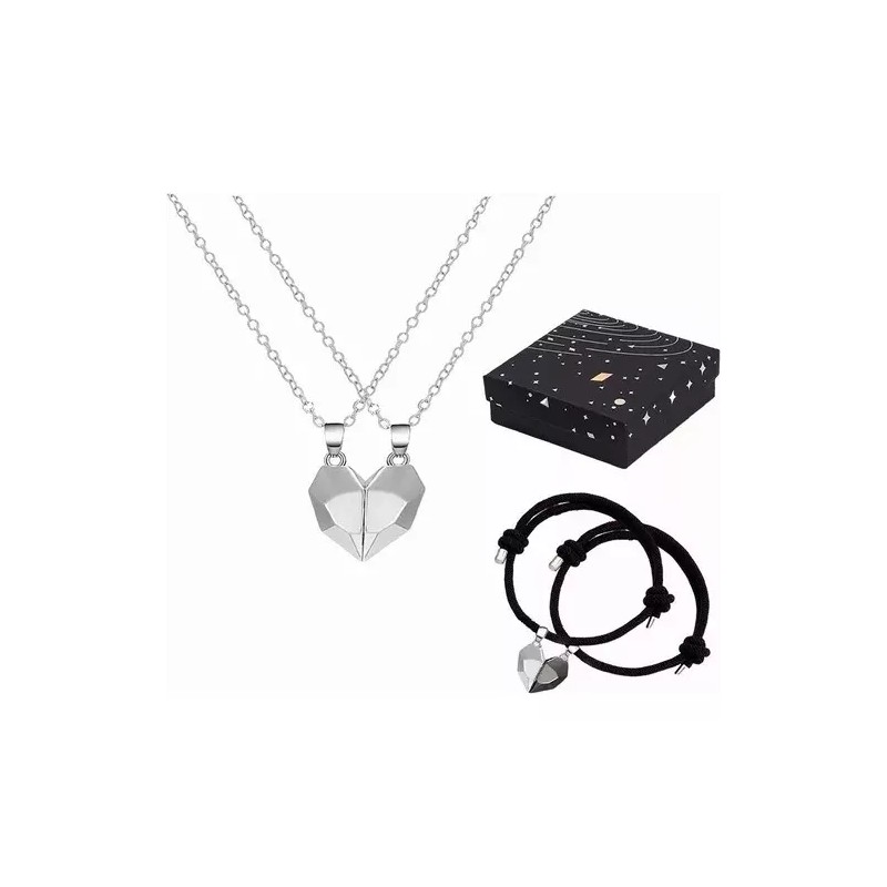 CONEJO MODA Corazón Magnético Amor Ajustable Pulseras Pareja Imán Collar