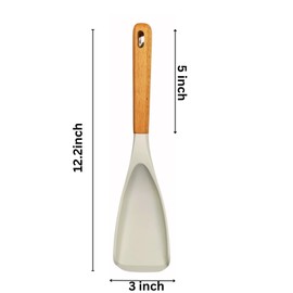 Silicone Spatula Set – 2 Pack (12.2"), Heat-Resistant, BPA-Free, Non-Toxic, Wooden Handles, Durable & Safe for Non-Stick Cookware – Everyday Kitchen Utensils