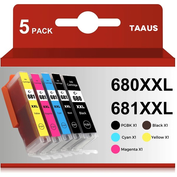 TAAUS Compatible Canon 680 XXL 681 XXL PGI-680XXL CLI-681XXL Ink