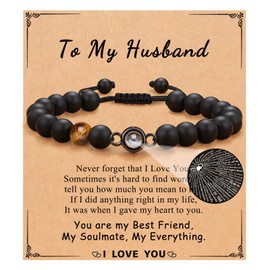 UPROMI Husband Valentines Day Gifts from Wife, Husband Birthday Gift Ideas Anniversary Wedding Sweetest Day Christmas Fathers Day Easter Gifts for Him Husband Men Bracelet