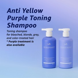LA'DOR Anti-Yellow Anti-Yellow Shampoo 300ml Pigment Dark Purple Reactive Yellowing Dyed Hair Hydrolysed Protein Moisturising Supports Hair