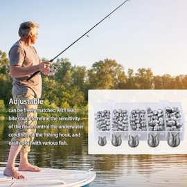 Split Shot - Round Split Shot Fishing Sinkers | Lead Split Shot Fishing Sinkers 5 Sizes Removable Egg Lead Assortment